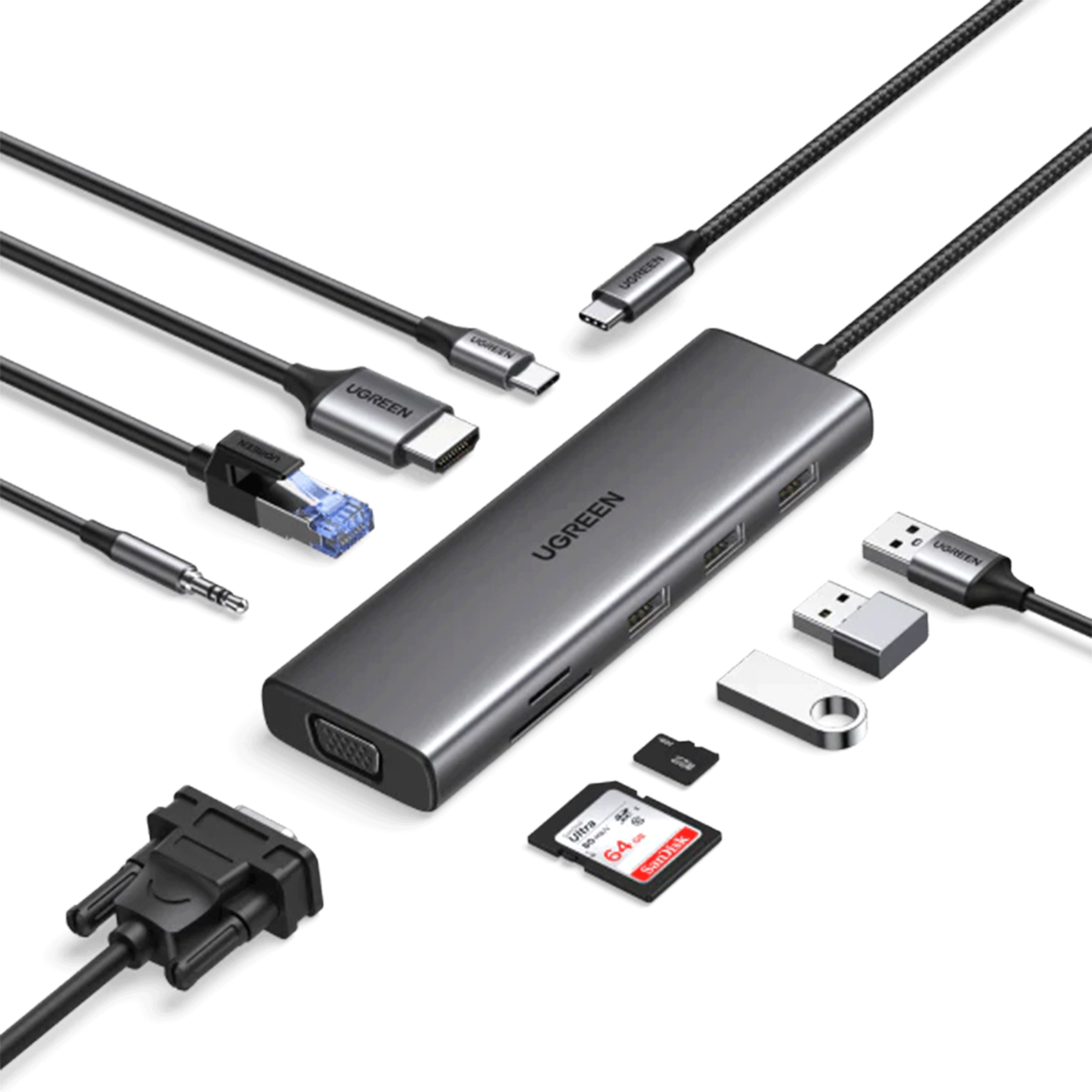 Hub chuyển đổi Type C Ugreen (15601)/10 in 1
