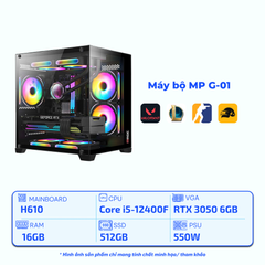 Máy bộ MP INTEL G-01 (i5-12400F/H610/16GB/SSD 512GB/RTX 3050/550W)