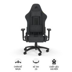 Ghế Gaming Corsair TC100 RELAXED Fabric Xám CF-9010052-WW