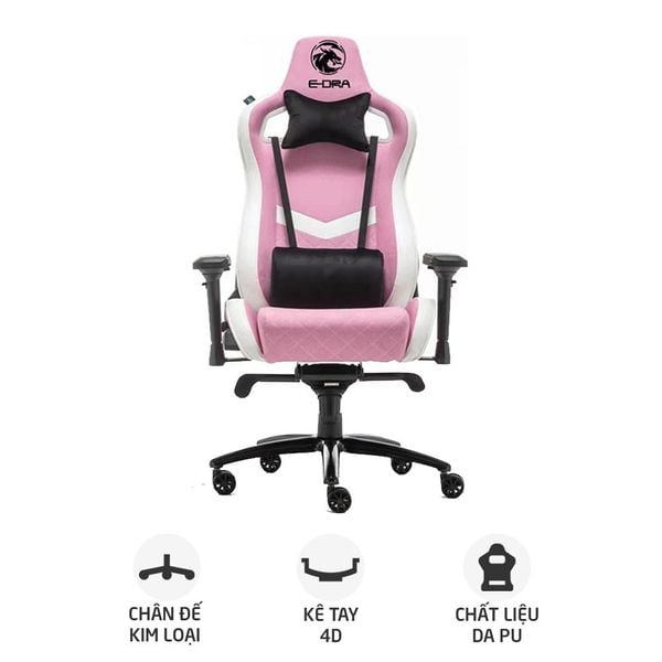 Ghế E-Dra Iris EGC228 Pink Chân Xoay