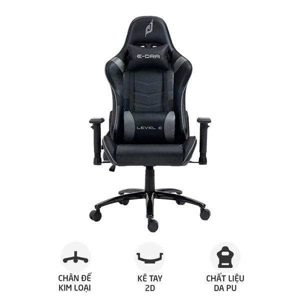 Ghế Gaming E-Dra Level E EGC229/Đen xám