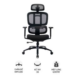 Ghế Warrior Ergonomic Hero Series WEC509 Chân Xoay/ Đen