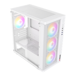 Thùng máy Magic GM-01 Mesh - Trắng | Micro ATX, Sẵn 4 fan RGB