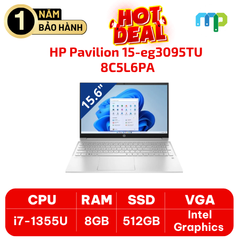 Laptop HP Pavilion 15-eg3095TU (i5-1335U/ 8GB/ 512GB SSD/ 15.6''FHD/ W11SL/ Bạc) 8C5L6PA