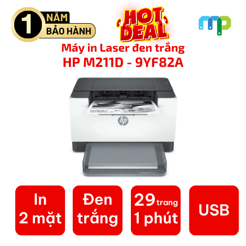 Máy in Laser đen trắng HP M 211D - 9YF82A