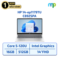 Laptop HP 14-ep1179TU (core 5-120U/16G/512G SSD/14.0FHD/WL/BT/3C/W11H/Bạc) C89ZSPA