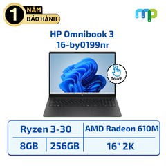 Laptop HP Omnibook 3 16-by0199nr Ryzen 3-30/8GB/SSD 256GB/AMD Radeon 610M/16
