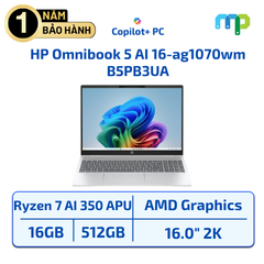 Laptop HP Omnibook 5 AI 16-ag1070wm Ryzen 7 AI 350 APU/16GB/SSD 512GB/16.0