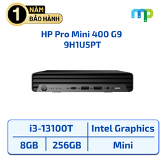 PC HP Pro Mini 400 G9/ Intel Core i3 13100T/ 8GB DDR4 3200/ SSD 256GB/ USB Mouse & Keyboard/ W11H/ 1Y Onsite 9H1U5PT