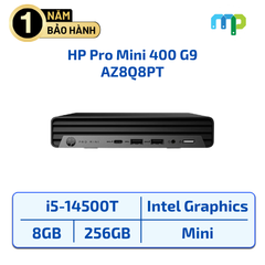 PC HP Pro Mini 400 G9/ Intel Core i5 14500T/ 8GB DDR5 4800/ SSD 256GB/ USB Mouse & Keyboard/ W11H/ 1Y Onsite AZ8Q8PT