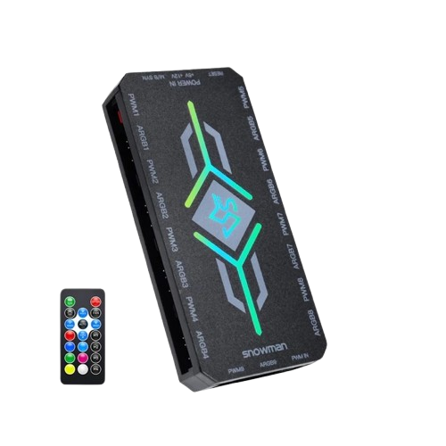 HUB MAGIC SNOMAN RGB - FV DÙNG CHO CHÂN FAN 6 PIN Đen