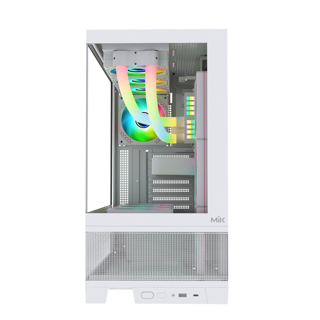 Thùng máy MIK Lumine 4FA - Trắng, kèm 4 fan ARGB
