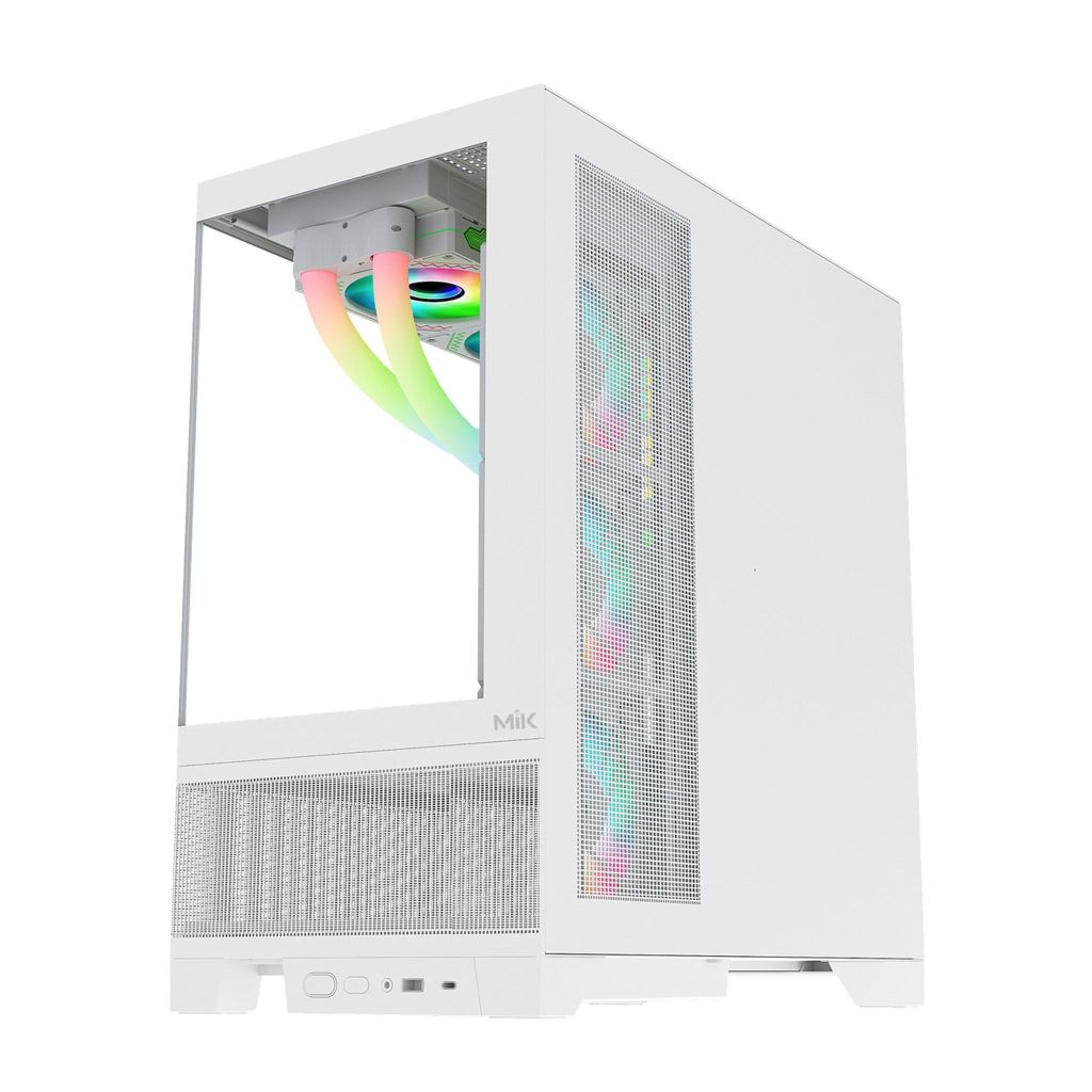 Thùng máy MIK Lumine 4FA - Trắng, kèm 4 fan ARGB