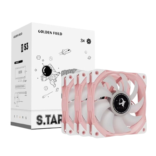 Bộ quạt tản nhiệt cao cấp Golden Field Stars S3 ARGB Sync/3xFan ARGB 3pin Sync/Hub/Remote/White