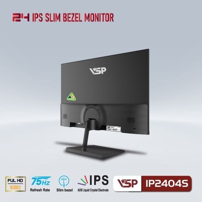 Màn Hình 23.8 inch VSP IP2404S (FHD/IPS/75Hz/5ms/250nits/HDMI+VGA/Phẳng/đen)