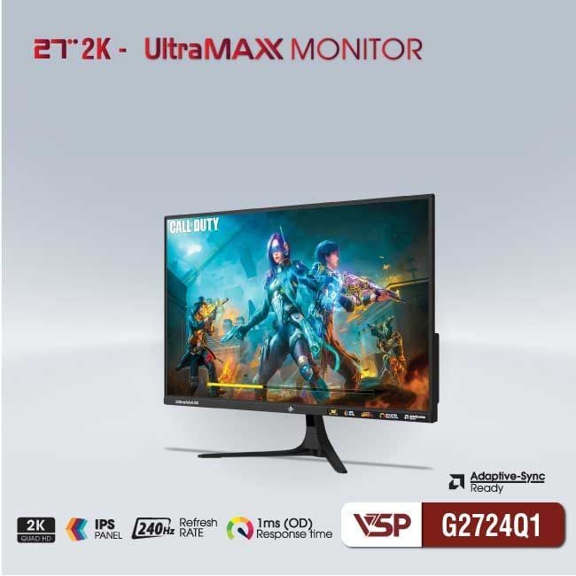 Màn hình Gaming VSP G2724Q1 | 27 inch, 2K, IPS, 240Hz, 1ms, đen