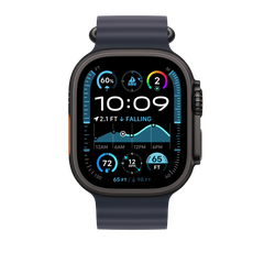 Dây đeo Apple Watch 49mm/Black Titanium Finish/Navy/Ocean Band MYPA3FE/A