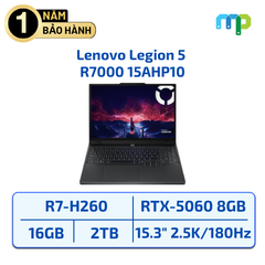 Laptop Lenovo Legion 5 R7000 15AHP10 Ryzen7-H260/16GB/SSD 2TB/RTX 5060 8GB/15.3