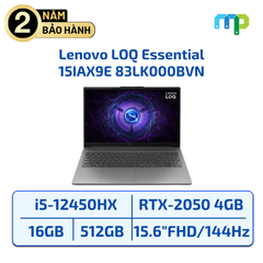 Laptop Lenovo LOQ Essential 15IAX9E I5-12450HX/16GB/SSD 512GB/RTX2050 4GB/15.6