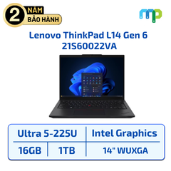 Laptop Lenovo Thinkpad L14 Gen 6  Ultra 5 225U/16GB/1TB SSD/14 inch WUXGA/No OS/Đen 21S60022VA