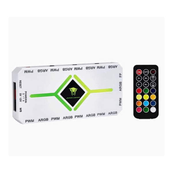 Bộ hub kèm remote sync fan ARGB Leopard - Trắng