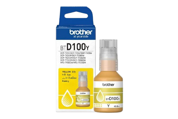 Mực in phun màu vàng brother BTD100Y