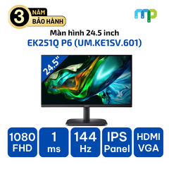Màn hình Acer EK251Q P6 IPS 24.5 inch FHD 144Hz UM.KE1SV.601