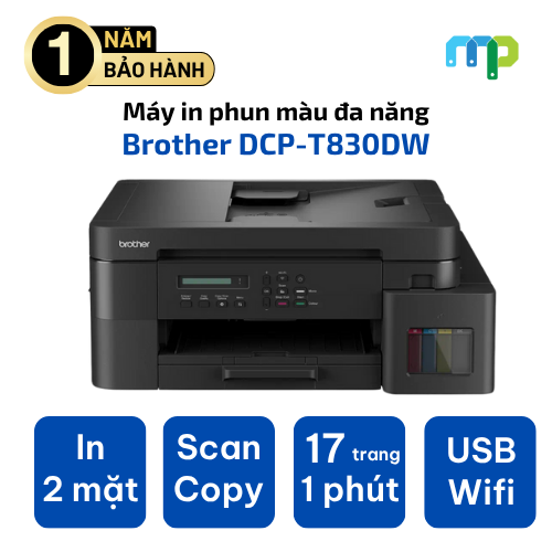 Máy in phun màu đa năng Brother DCP-T830DW