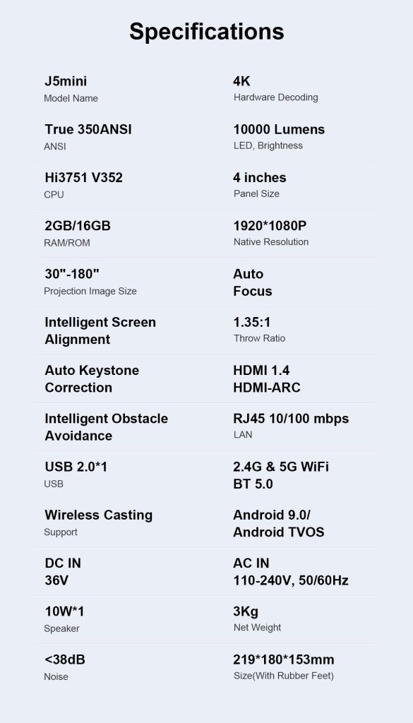 Máy chiếu Mini Trackolor J5 4K