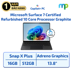 Laptop Microsoft Surface 7 (Certified Refurbished) Snapdragon® X Plus 10 Core Processor/16 GB/512GB/13.8” Touch/Win11 Graphite
