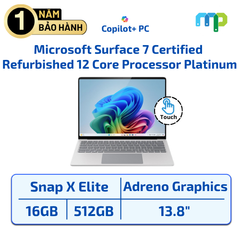 Laptop Microsoft Surface 7 (Certified Refurbished) Snapdragon® X Elite 12 Core Processor/16 GB/512GB SSD/13.8” Touch/Windows 11 Platinum