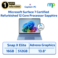 Laptop Microsoft Surface 7 (Certified Refurbished) Snapdragon® X Elite 12 Core Processor/16 GB/512GB SSD/13.8” Touch/Windows 11 Sapphire