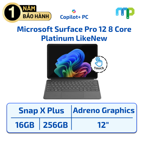 Máy tính bảng Microsoft Surface Pro 12 Snapdragon X Plus (8 Core)/16GB/SSD 256GB/12