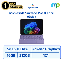 Laptop Microsoft Surface Pro Snapdragon X Plus (8 Core)/16GB/512GB-SSD/12.0 TOUCH/ Windows 11 Copilot+ PC/Violet