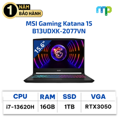 Laptop MSI Gaming Katana 15 B13UDXK-2077vn I7-13620H/16GB/1TB/RTX3050 6GB/15.6