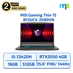 Laptop MSI Gaming Thin 15 B13UCX-2080VN(i5-13420H/16GB/SSD 512GB/RTX2050 4GB/15.6
