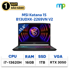 Laptop MSI Katana 15 B13UDXK-2269VN V2 I7-13620H/16GB/SSD 1TB/RTX3050 6GB/15.6