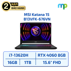 Laptop MSI Katana 15 B13VFK-676VN (i7-13620H/ 16GB/1TB SSD/ RTX 4060 8GB/ 15.6