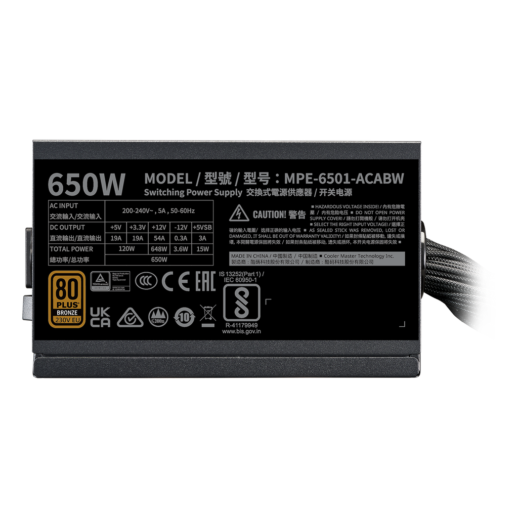 Nguồn máy tính Cooler Master MWE Bronze 650 V3 230V