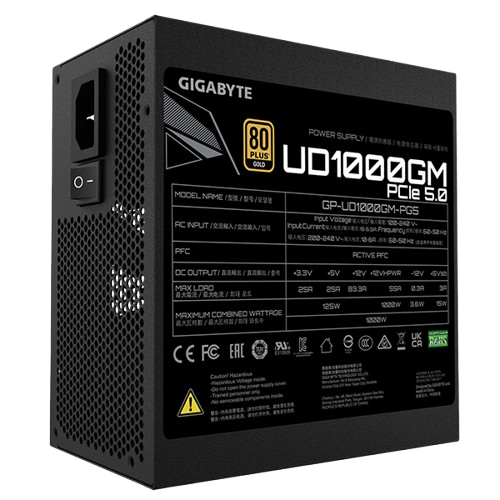Nguồn máy tính Gigabyte UD 1000W PG580 Fully Modular 80 Plus Gold UD1000GM PG5