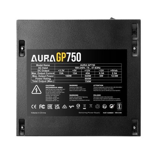 Nguồn máy tính AURA GP750 750W Black PSAURAGP750GA Gamdias