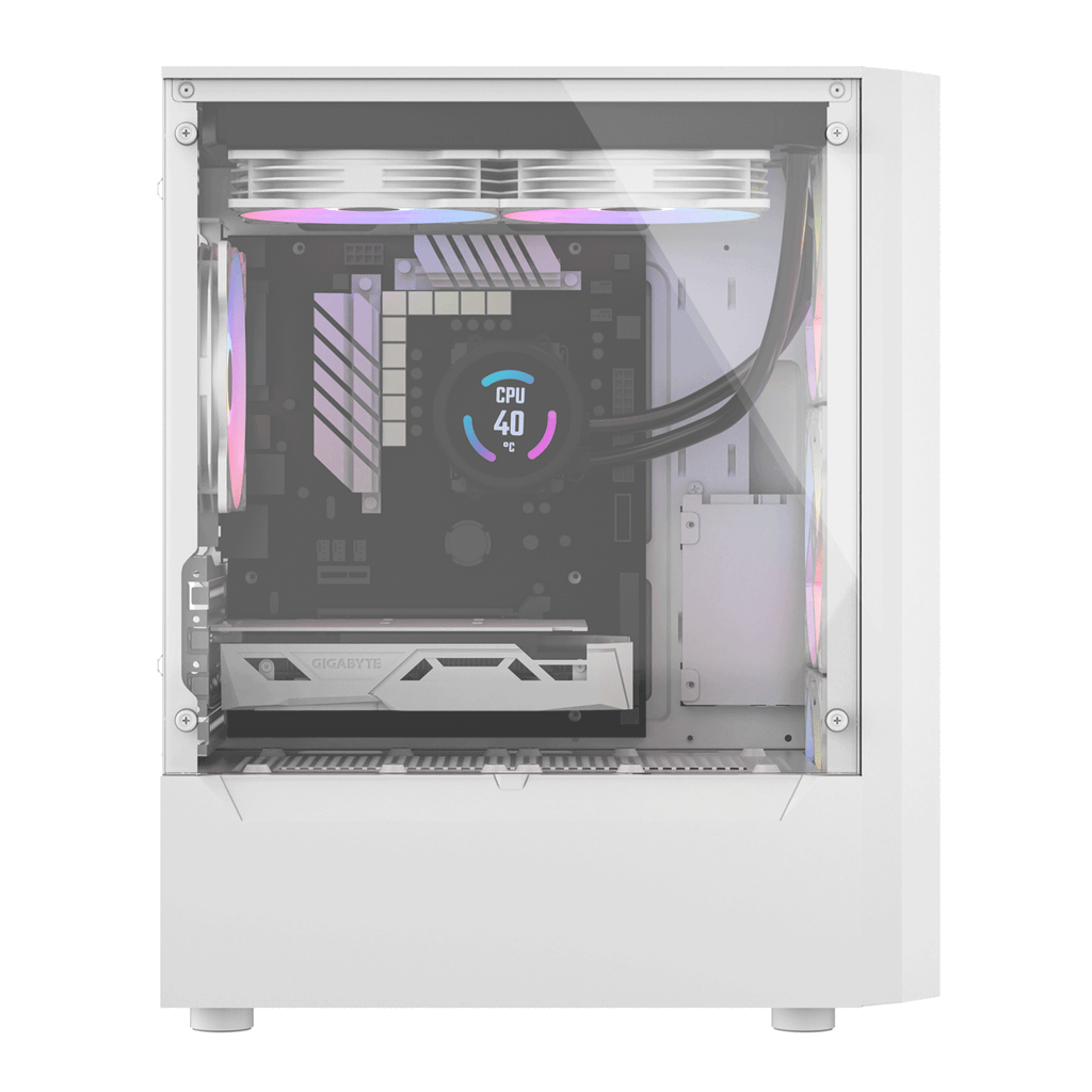 Thùng máy Vitra Cruise AX3 - Trắng | Micro ATX, kèm sẵn 4 fan RGB
