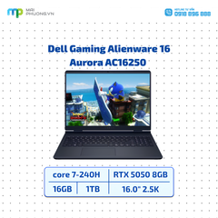 Laptop Dell Gaming Alienware 16 Aurora AC16250 core 7-240H/16GB/SSD 1TB/RTX 5050 8GB/16.0
