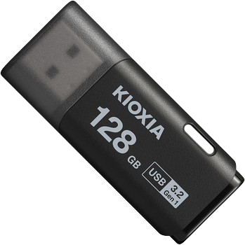Ổ Cứng Di Động Usb 128GB Kioxia U301 3.2 Gen 1 - Màu Đen LU301K128GG4