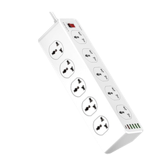 Ổ cắm điện LDNIO 2500w 2m màu trắng SC10610 LDNIO (10P+5Usb+Type C)
