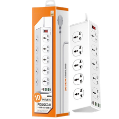 Ổ cắm điện LDNIO 2500w 2m màu trắng SC10610 LDNIO (10P+5Usb+Type C)
