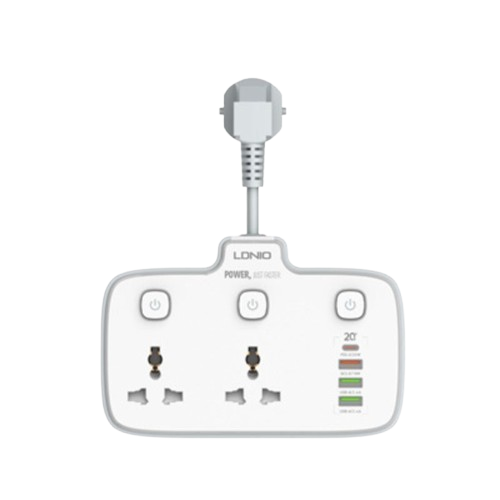 Ổ cắm điện LDNIO 2500w màu trắng SC2413 LDNIO (2P+3Usb+Type C)