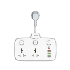 Ổ cắm điện LDNIO 2500w màu trắng SC2413 LDNIO (2P+3Usb+Type C)