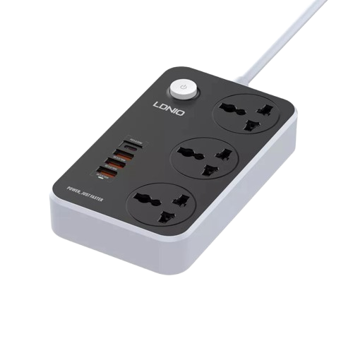 Ổ cắm điện LDNIO 2500w 2m màu đen SC3412  (3P+3Usb+Type C)