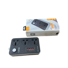 Ổ cắm điện LDNIO 2500w 2m màu đen SC3412  (3P+3Usb+Type C)